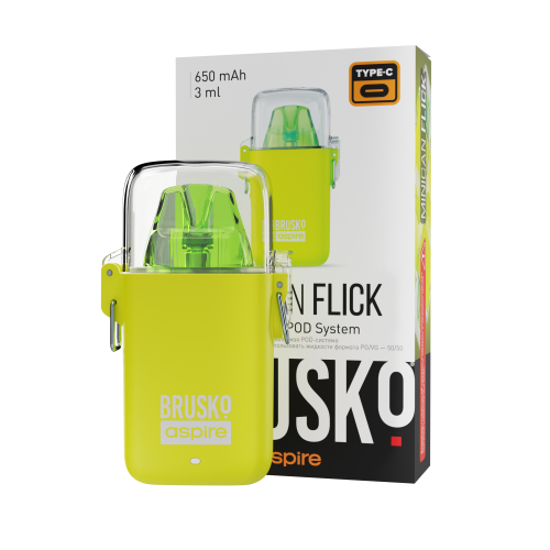 Электронная сигарета Brusko Minican Flick 650 мАч Желтый Электронная сигарета Brusko Minican Flick 650 мАч Желтый