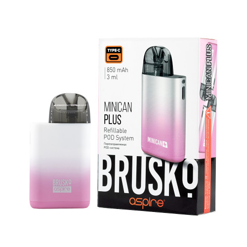 POD-система Brusko Minican Plus Розово-белый градиент POD-система Brusko Minican Plus Розово-белый градиент